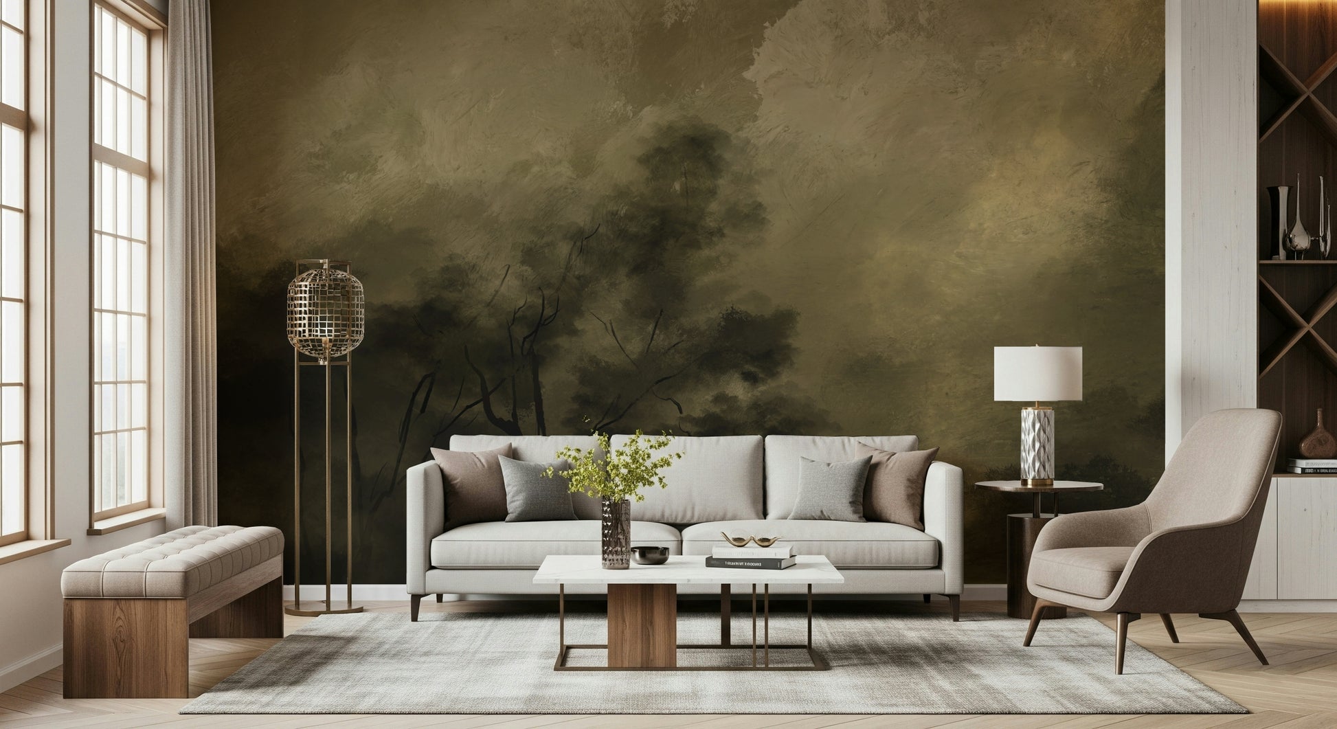A serene flowing design wall mural for your decor.