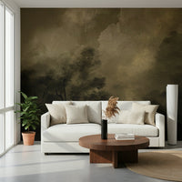 A graceful subtle pattern wall mural in warm, golden and pink tones.