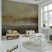 An artistic minimalist form mural for home decor.