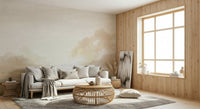A calming serene view wallpaper mural that defines a space.