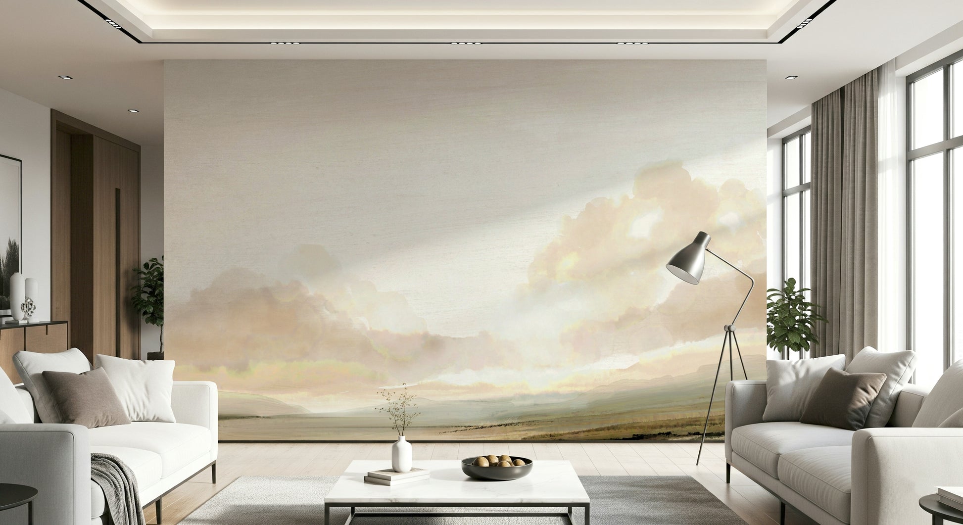 An artistic nature inspired mural for home decor.