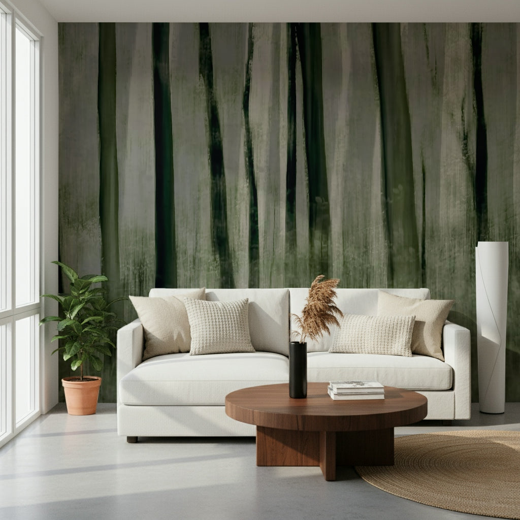A contemplative gentle light wallpaper mural for a feature wall.