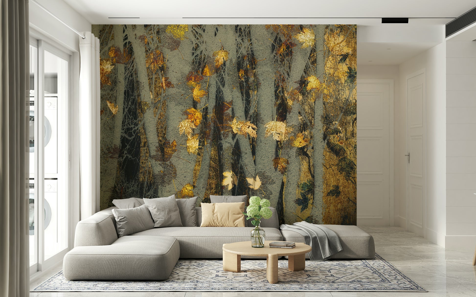 A classic forest theme wallpaper for walls.