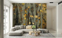 A classic forest theme wallpaper for walls.