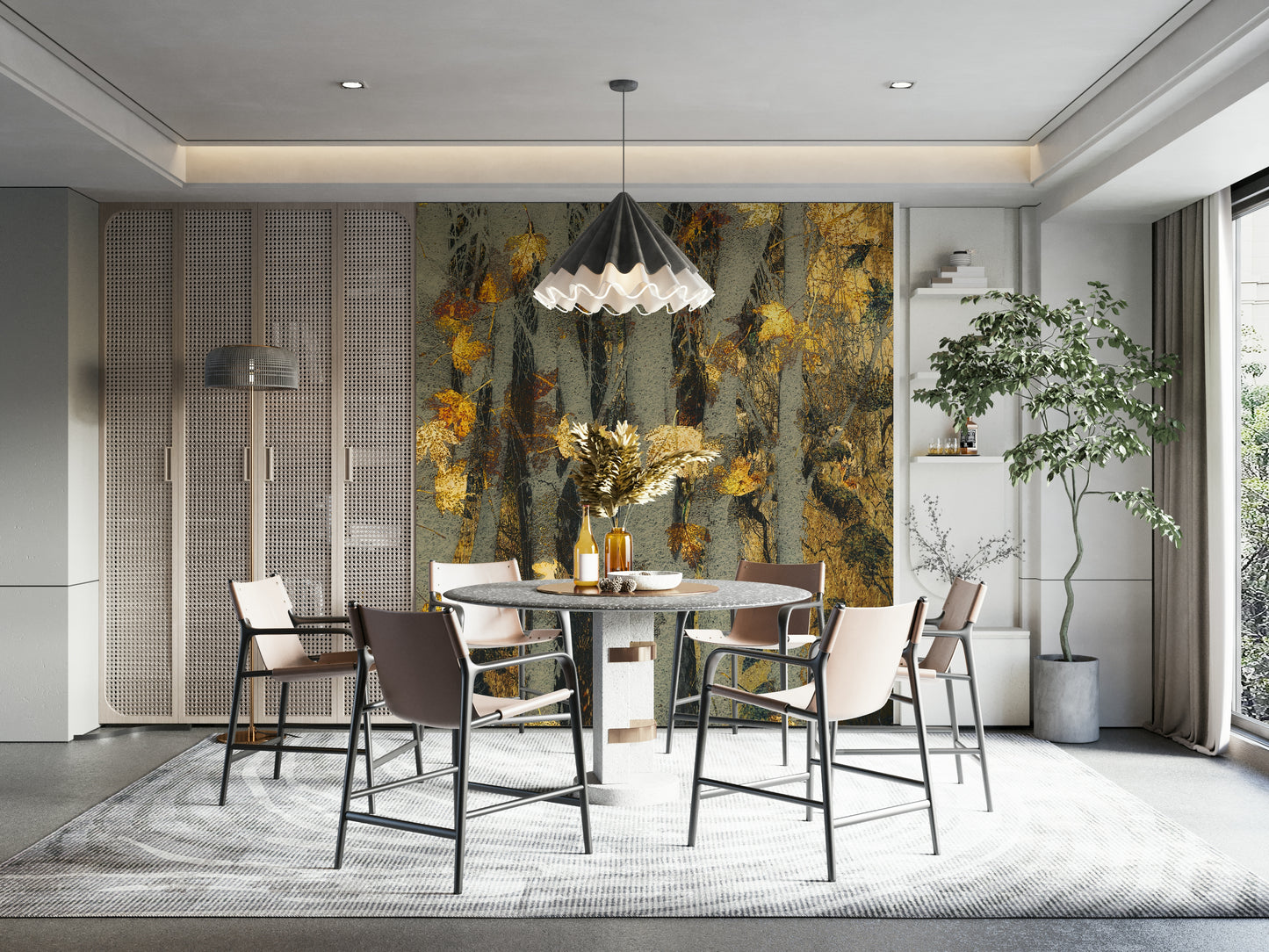An artistic nature inspired mural for home decor.