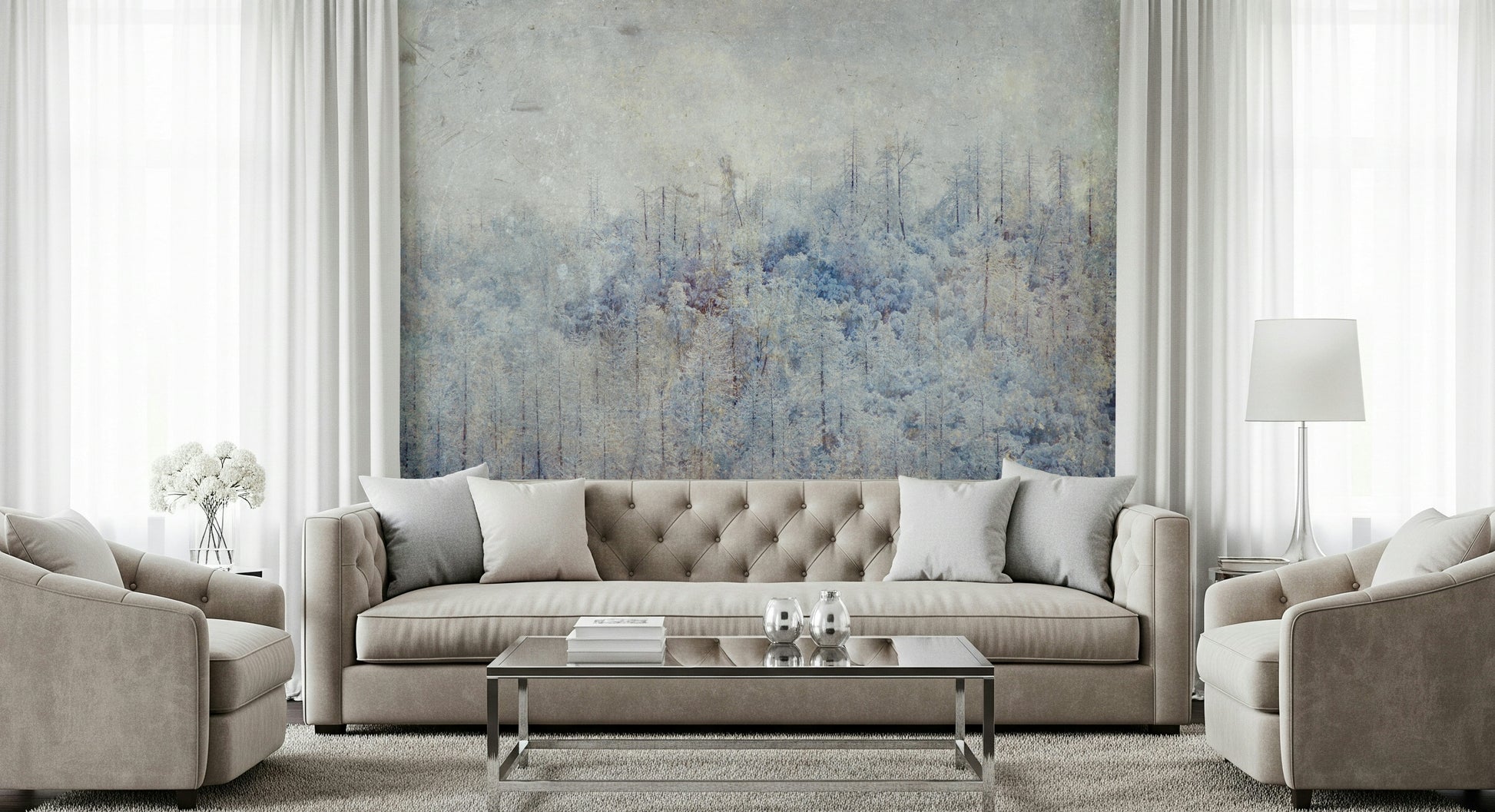 A classic winter theme wallpaper for walls.