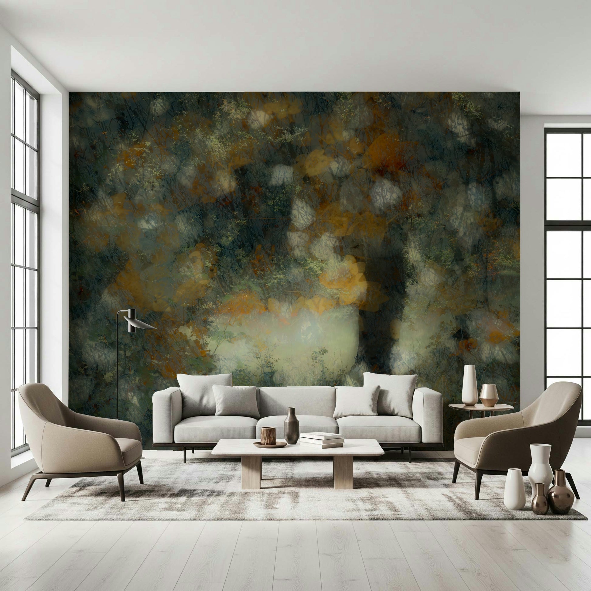 An artistic nature inspired mural for home decor.
