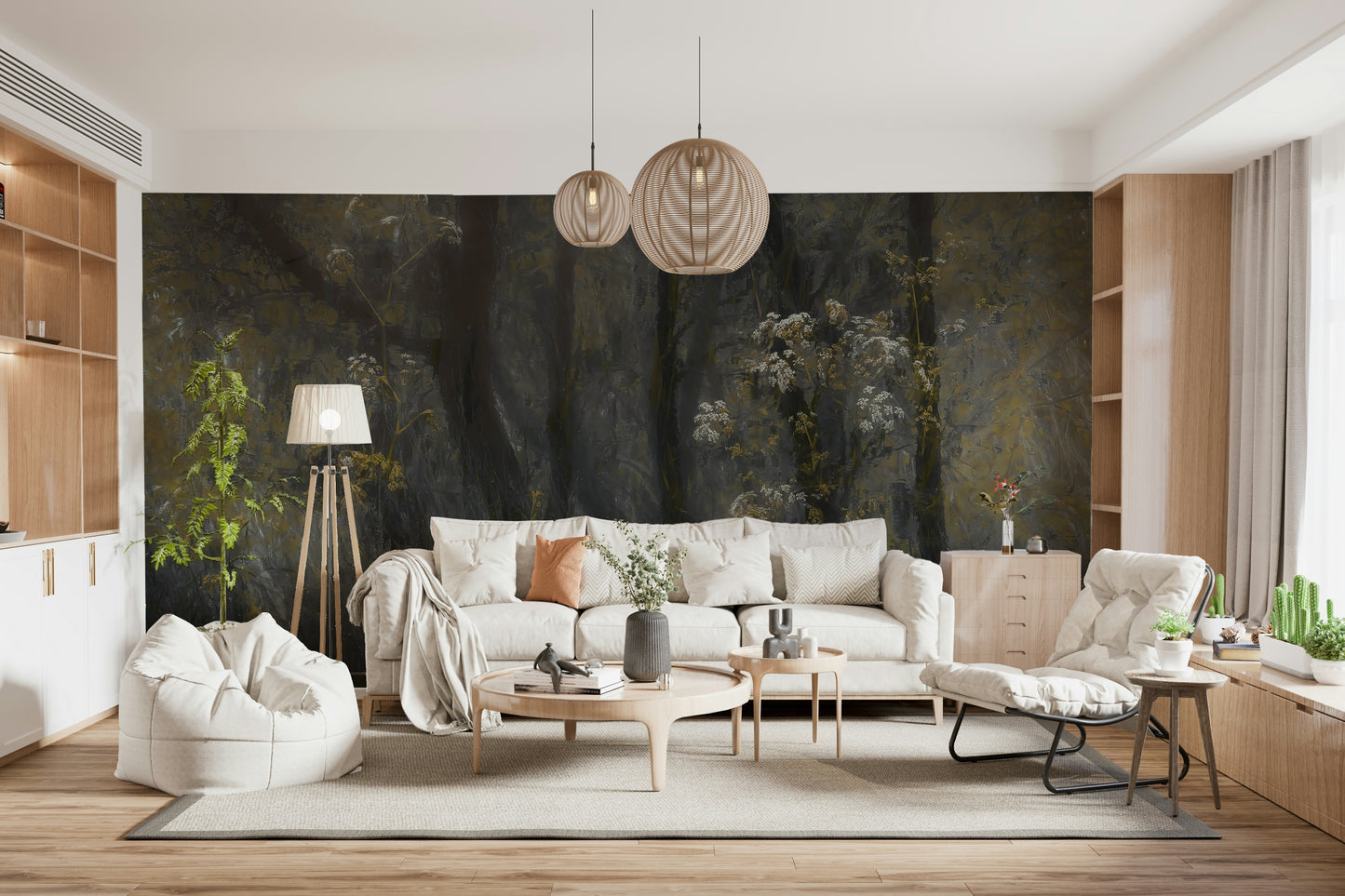 An artistic nature inspired mural for home decor.