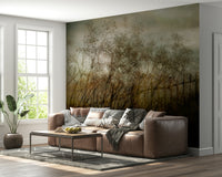 An artistic minimalist form mural for home decor.