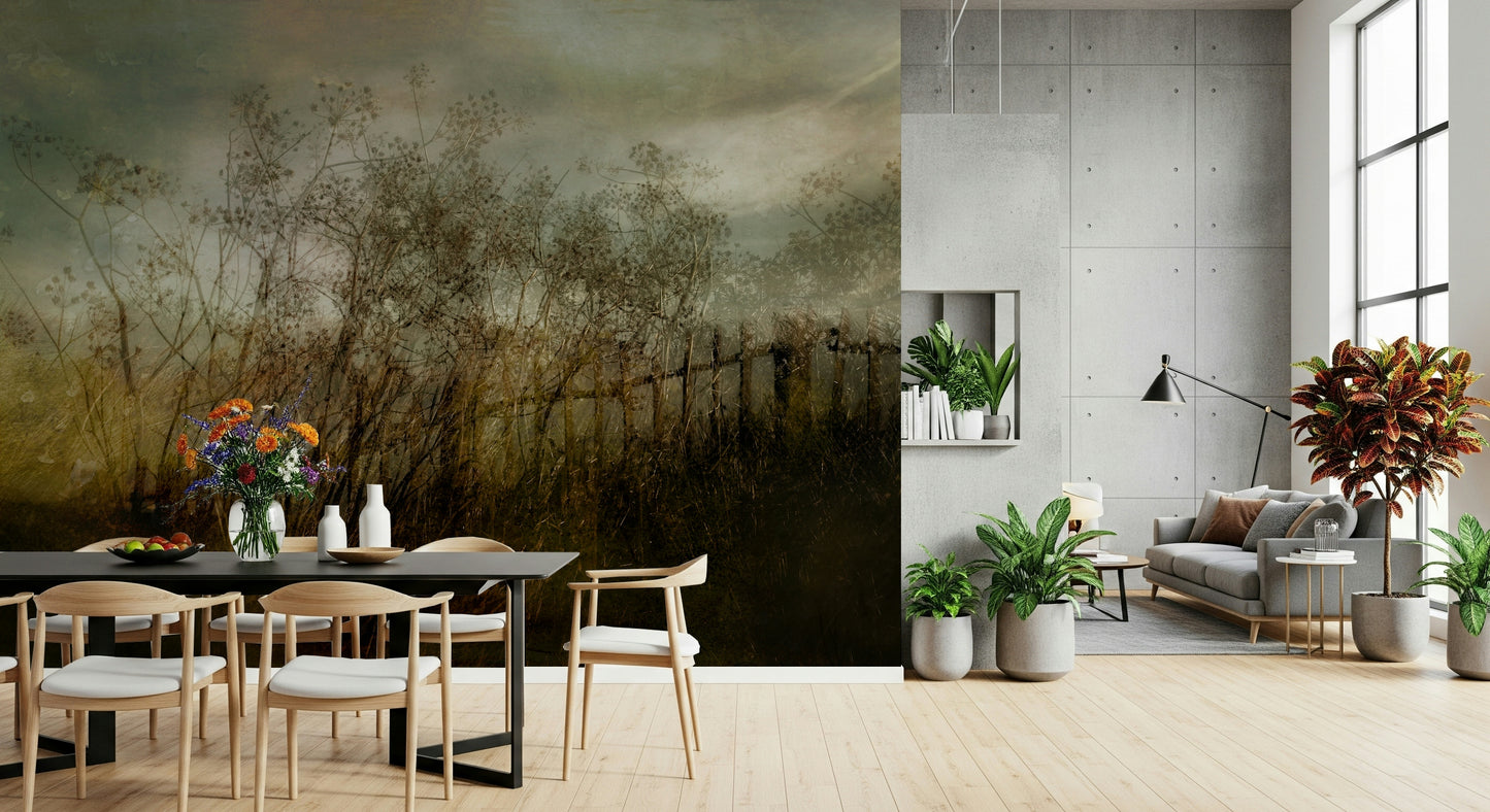 A beautiful subtle haze wallpaper mural with a wisp-like texture.