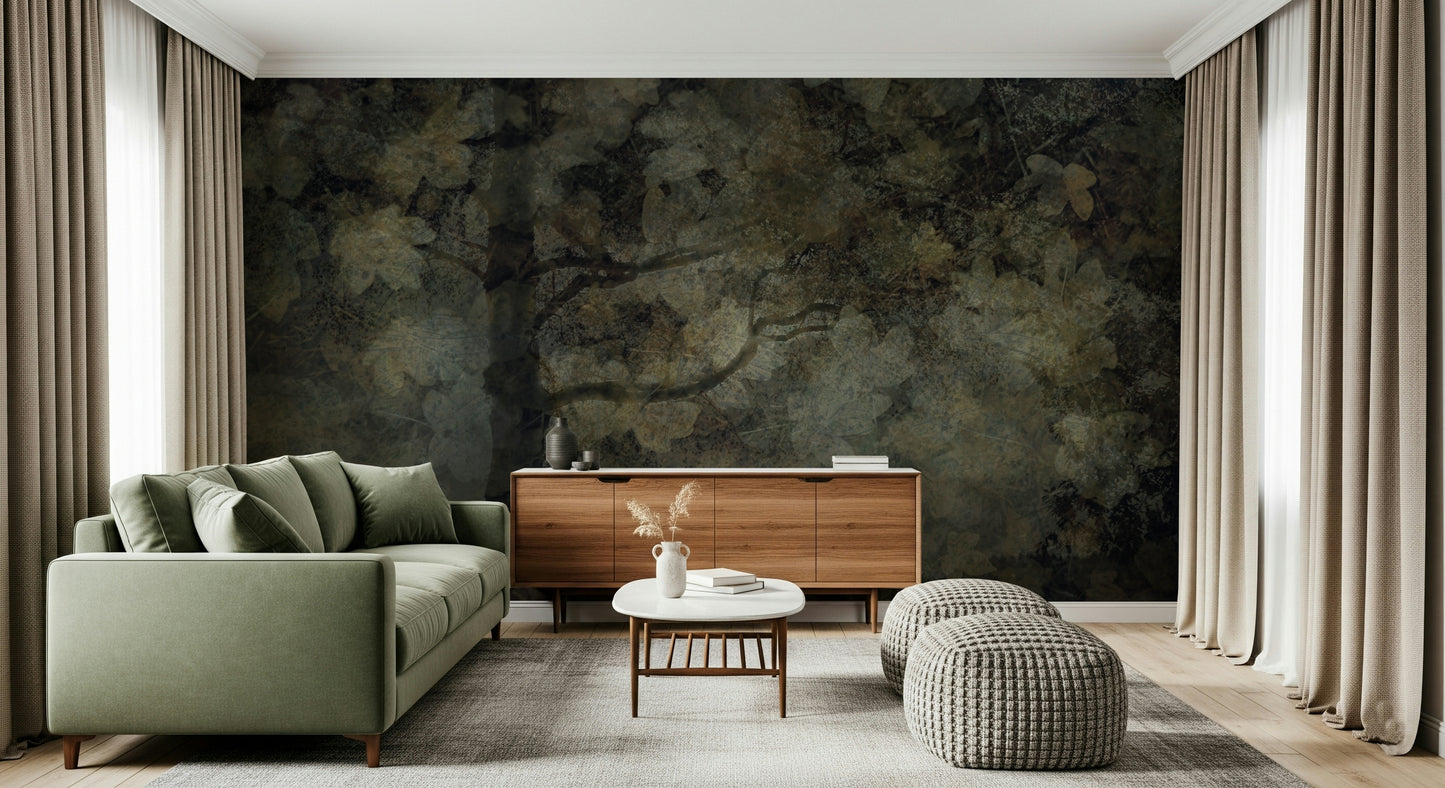 A beautiful ethereal canopy wallpaper mural for a modern, tranquil home.