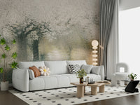 A serene tranquil flower wall mural for your decor.