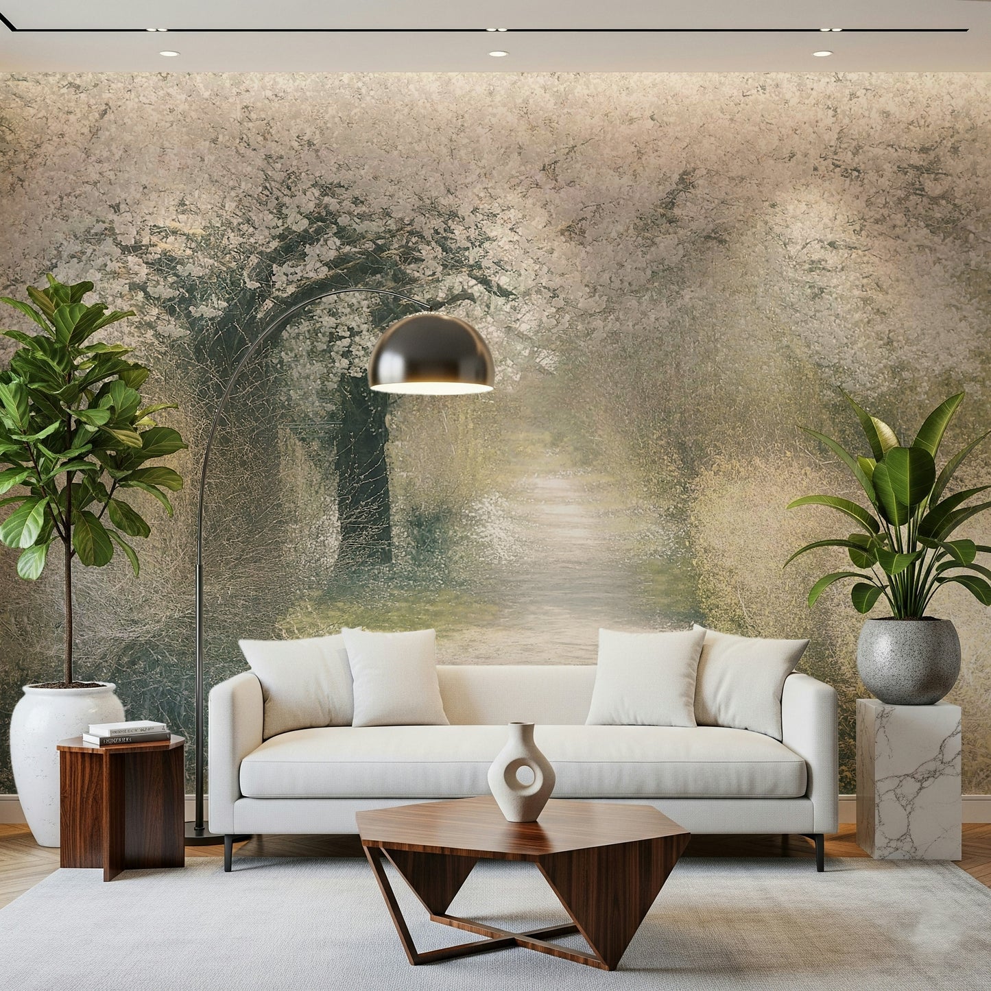 An artistic nature inspired mural for home decor.
