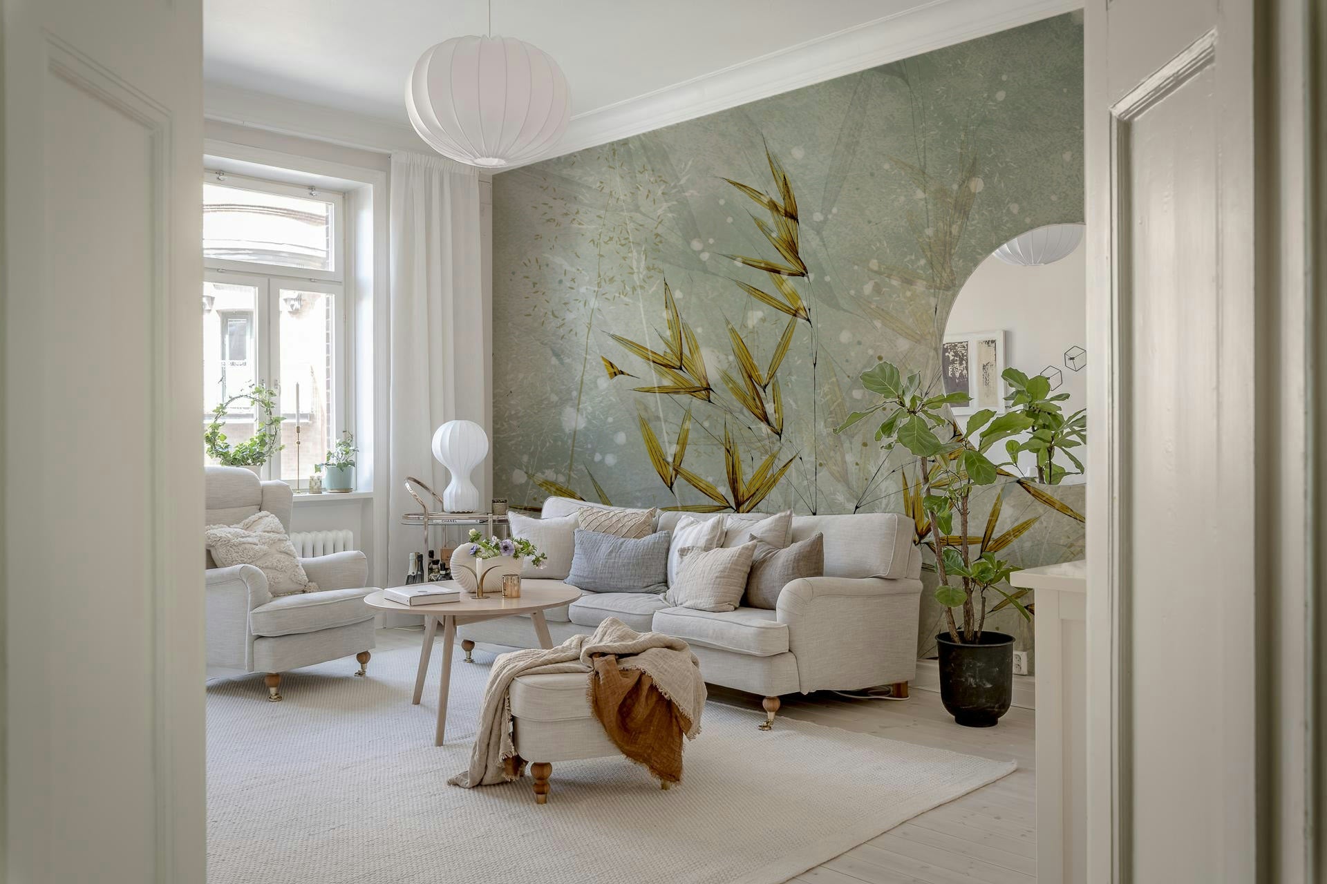 A contemplative gentle texture wallpaper mural for a feature wall.