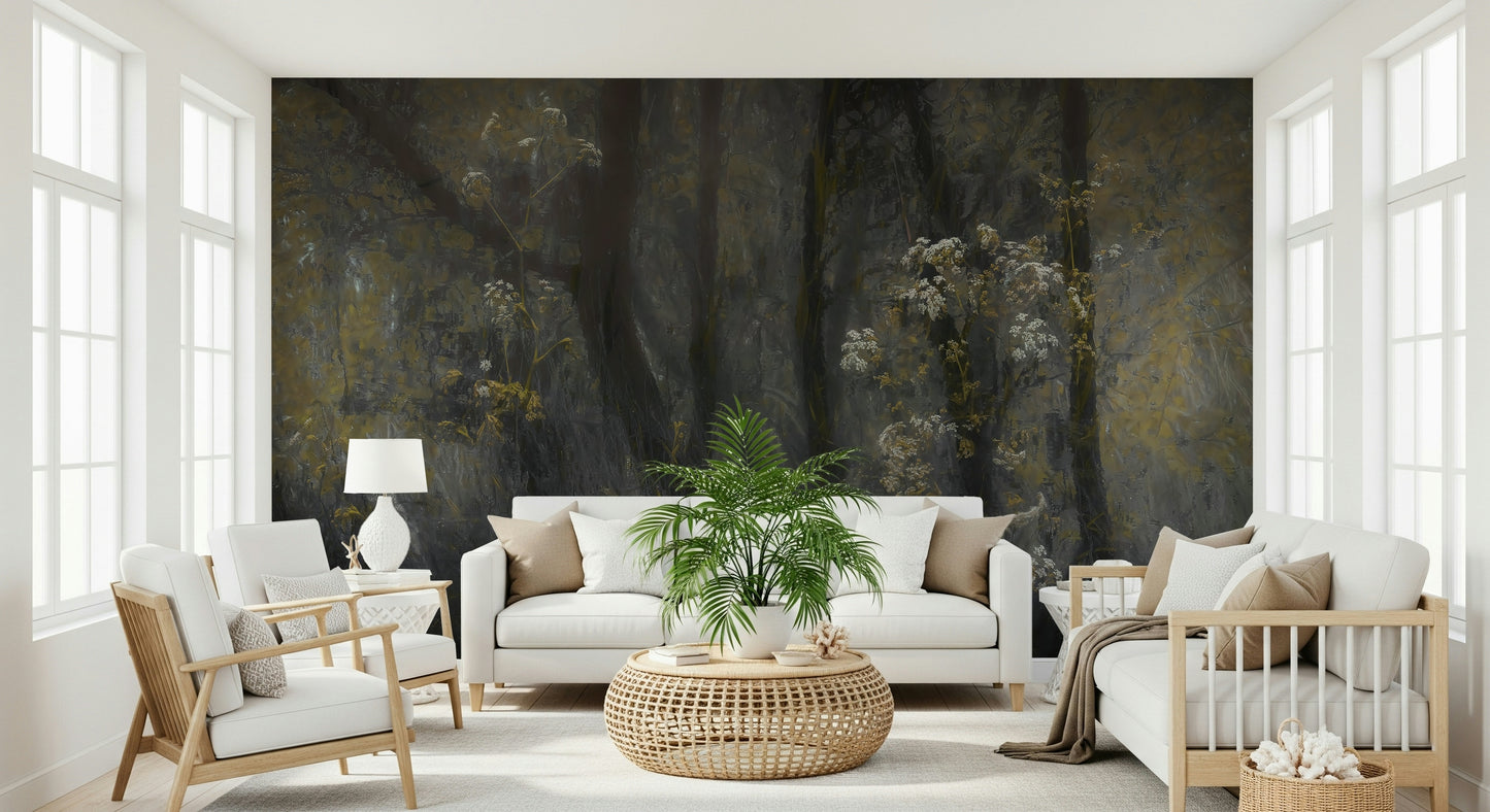 A classic forest theme wallpaper for walls.