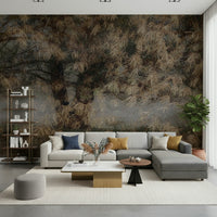 A graceful subtle tree wall mural in cool, natural tones.
