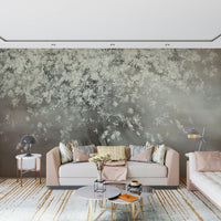 A contemplative floral pattern wallpaper mural for a feature wall.