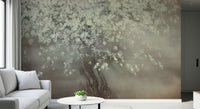 A beautiful modern art wall mural of delicate flowers.