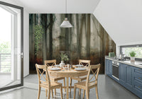 An artistic soft focus landscape mural on scenic wallpaper.