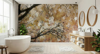 A beautiful wide-angle wall mural of a dreamy wood.