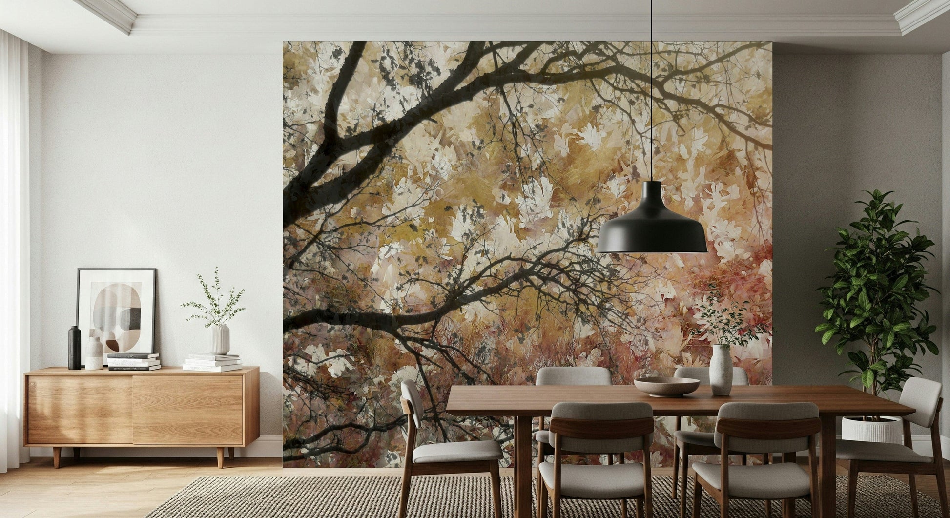 A classic forest theme wallpaper for walls.