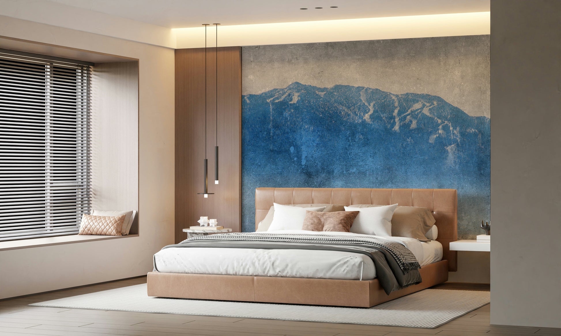 An artistic nature inspired mural for home decor.