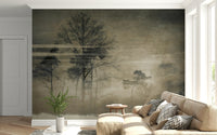 A serene subtle woods wall mural for your decor.