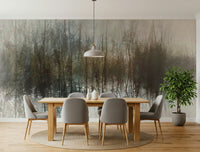 A beautiful modern art wall mural of delicate lines.