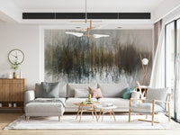 An artistic minimalist form mural for home decor.