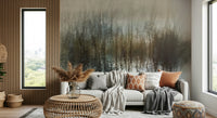 A calming abstract design wallpaper mural that defines a space.
