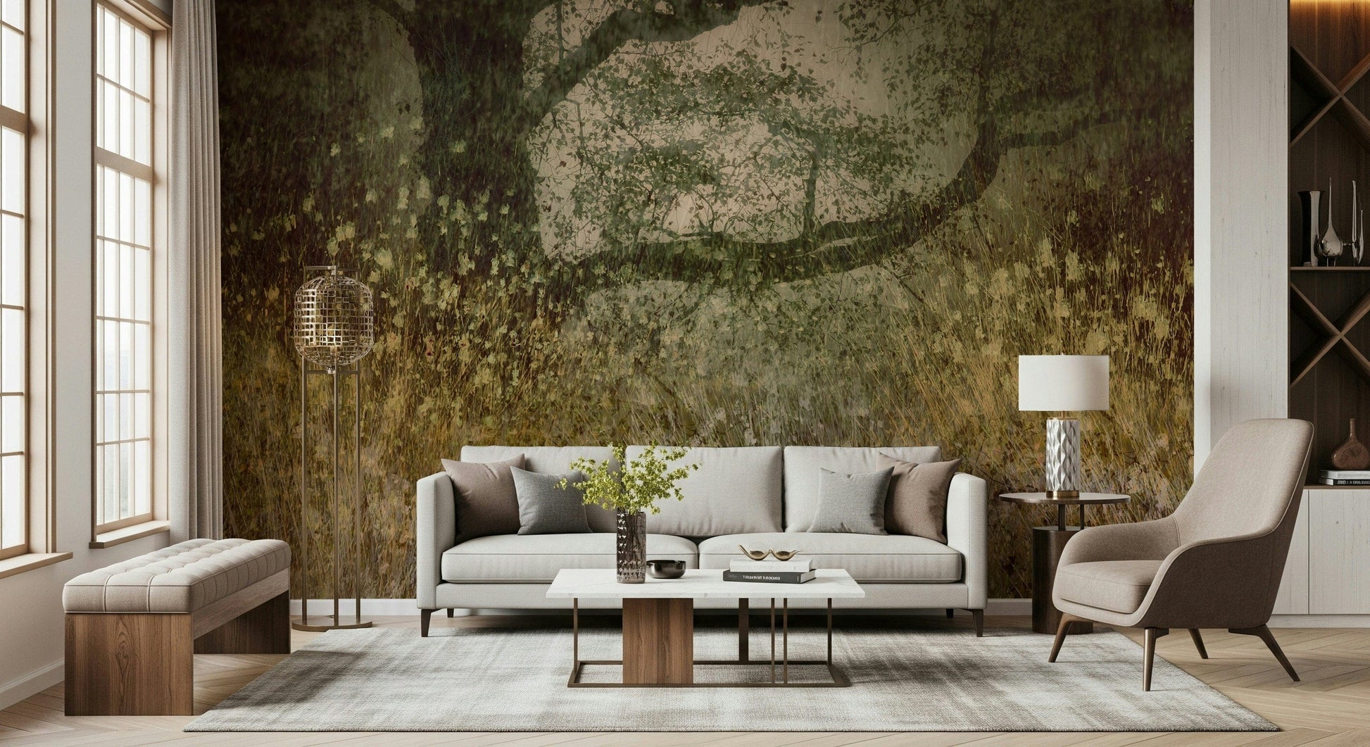 A serene flowing design wall mural for your decor.