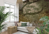 An artistic minimalist form mural for home decor.