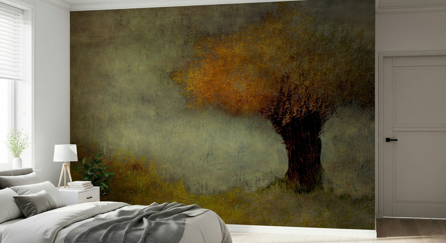 A beautiful tranquil canopy wallpaper mural for a modern, peaceful home.