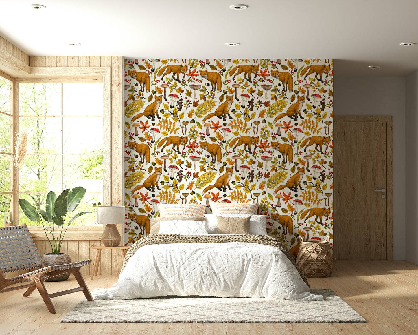 A beautiful modern art wall mural for a children's room or nursery.