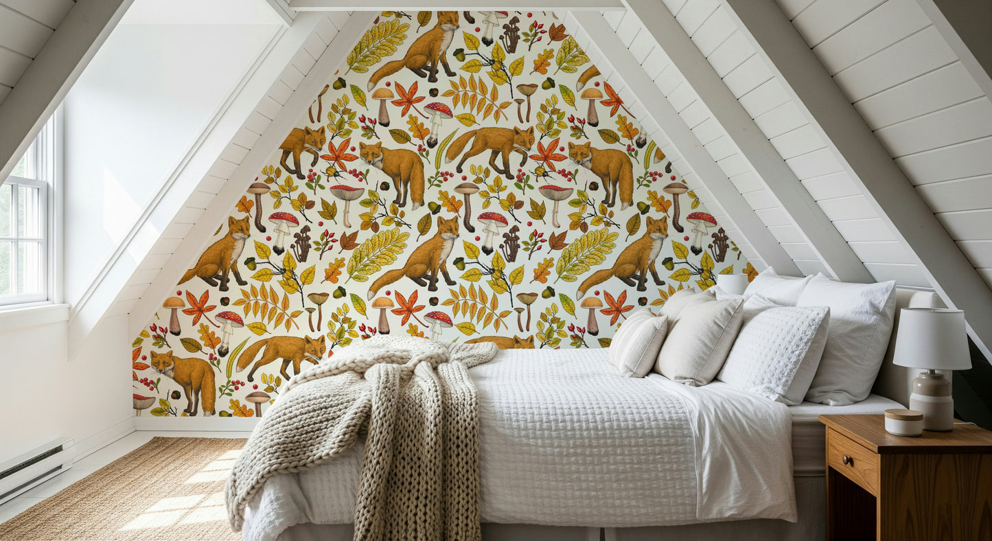 A calming animal design wallpaper mural that defines a space.