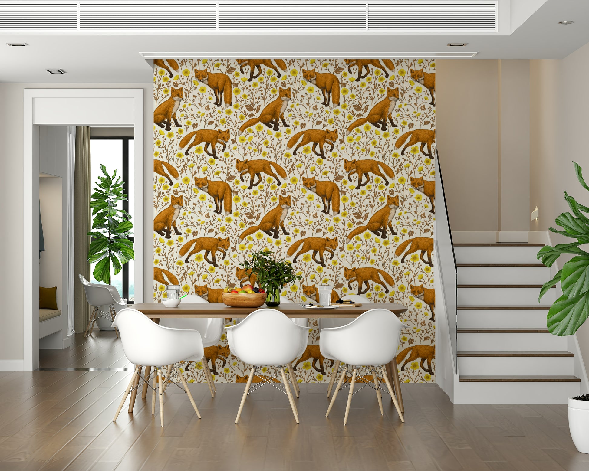 A classic whimsical wallpaper for walls.