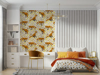 A calming animal design wallpaper mural that defines a space.