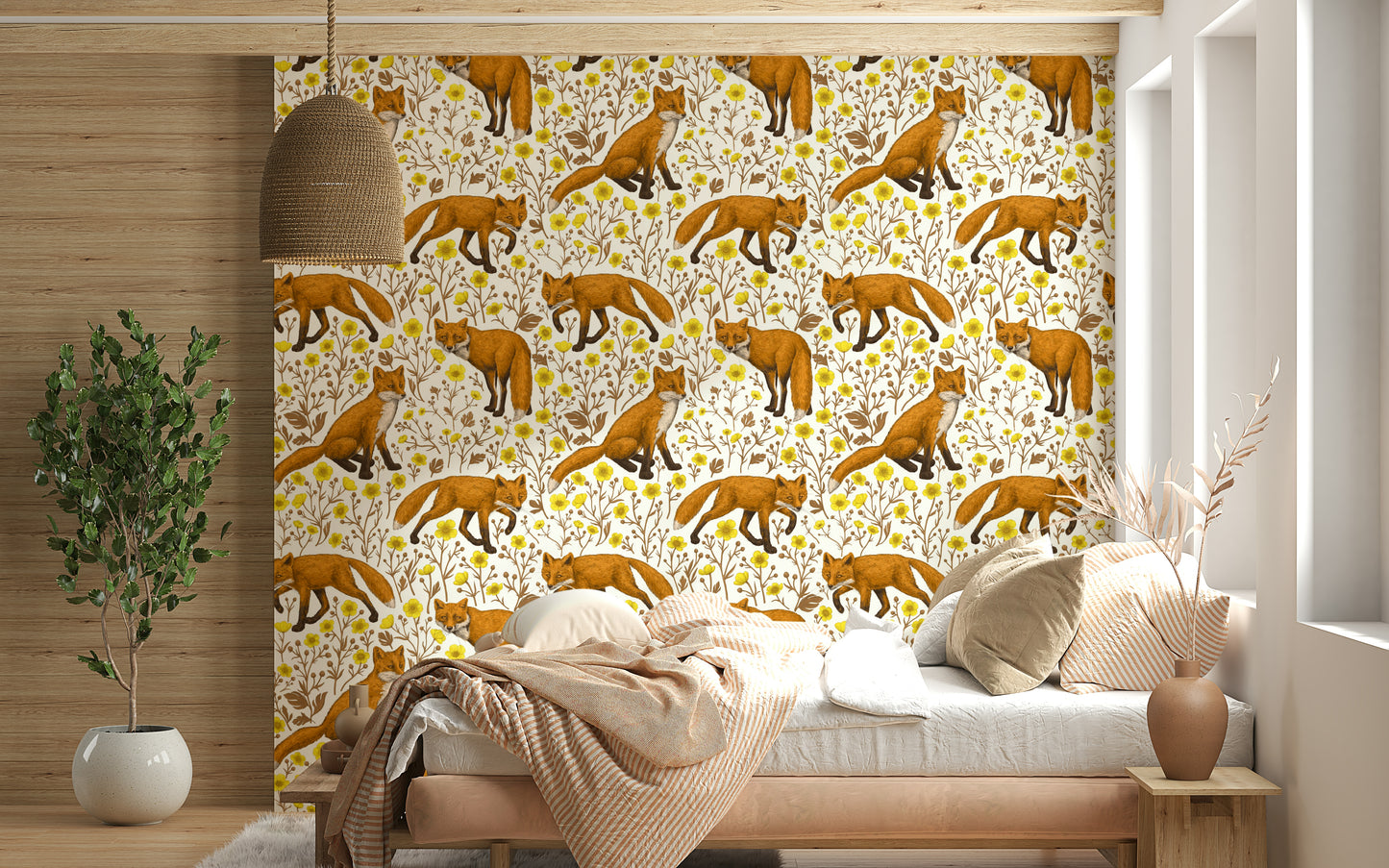 An artistic nature inspired mural for home decor.