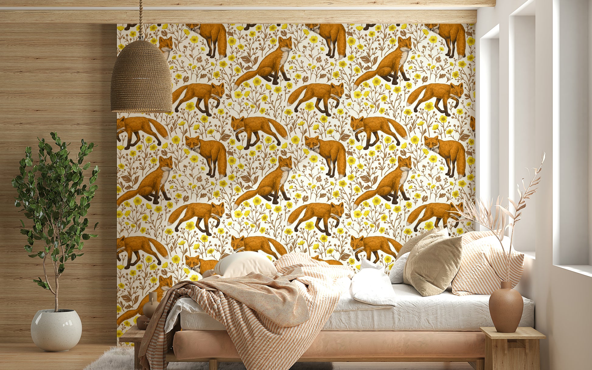 An artistic nature inspired mural for home decor.