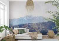 A serene majestic mountain wall mural for your decor.