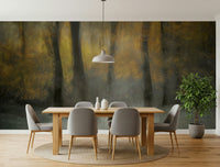 A graceful subtle light wall mural in cool, natural tones.