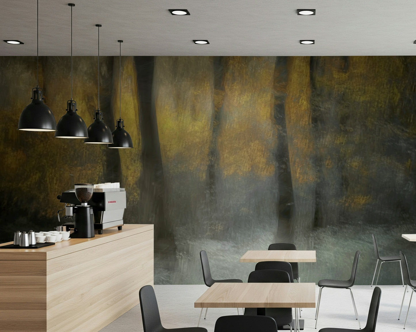 An artistic nature inspired mural for home decor.