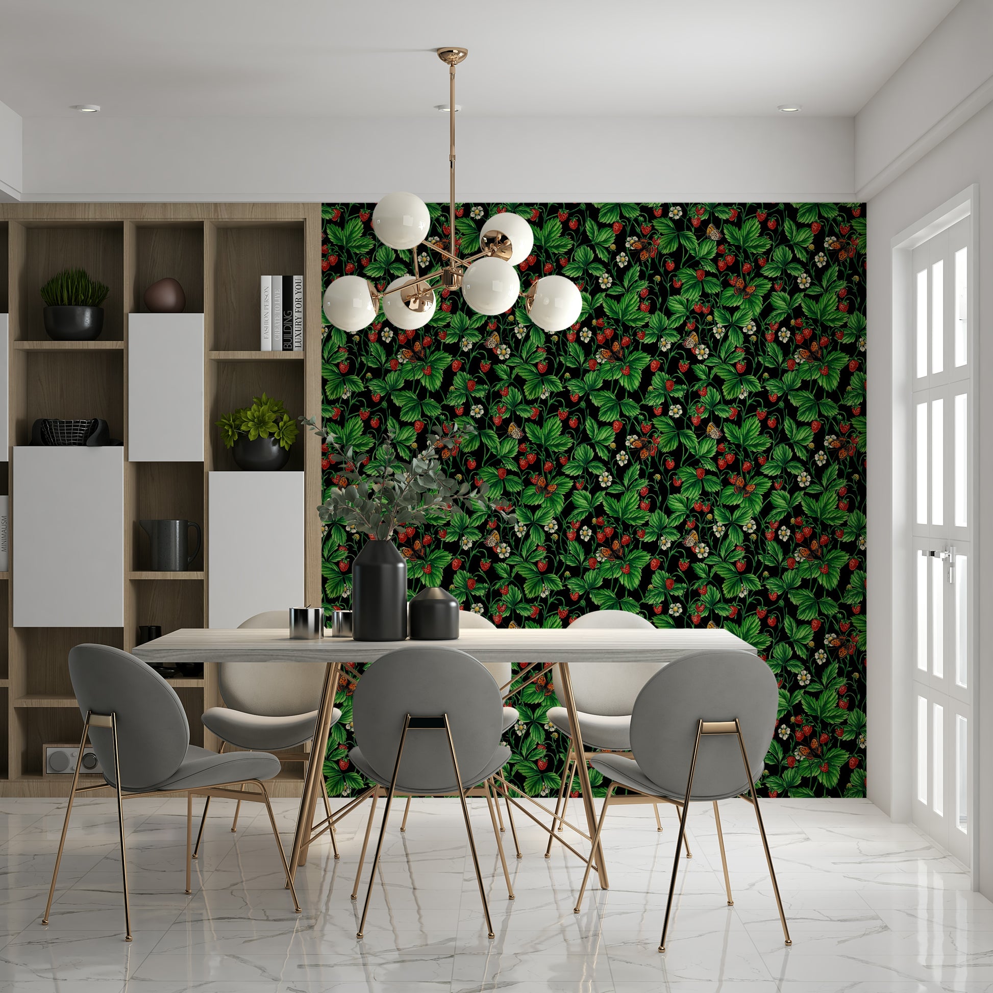 An artistic nature inspired mural for home decor.