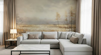 A graceful subtle pattern wall mural in warm, muted tones.