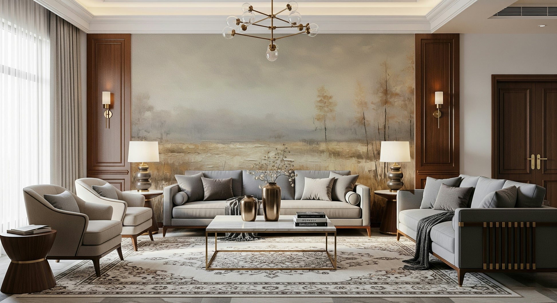 A serene dreamy landscape wall mural for your decor.