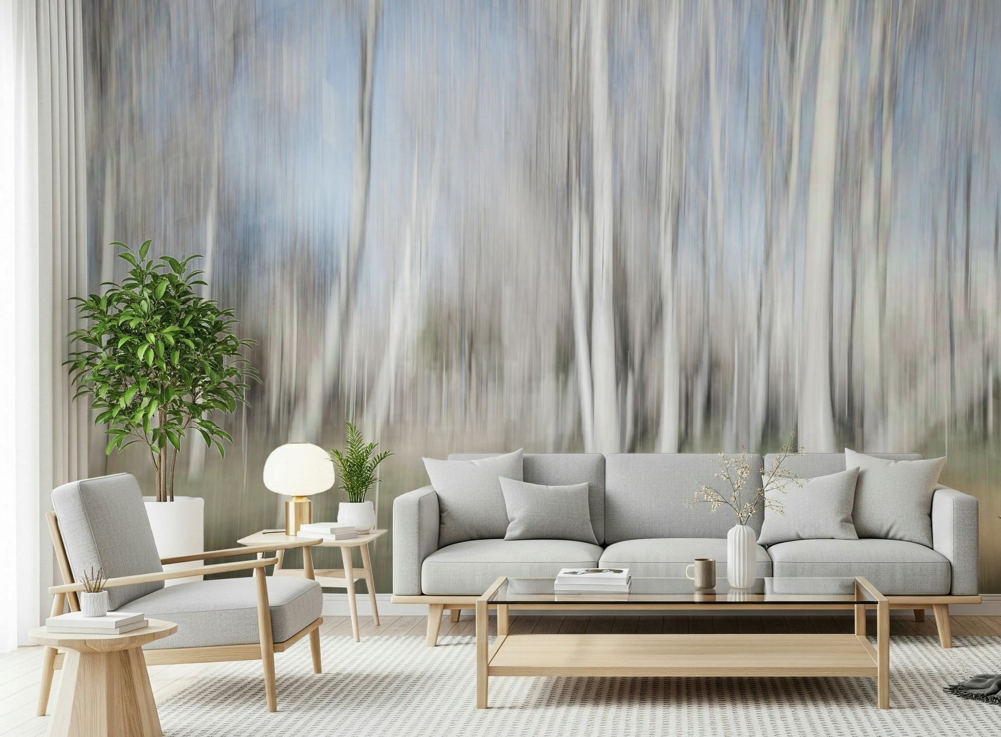 An artistic nature inspired mural for home decor.
