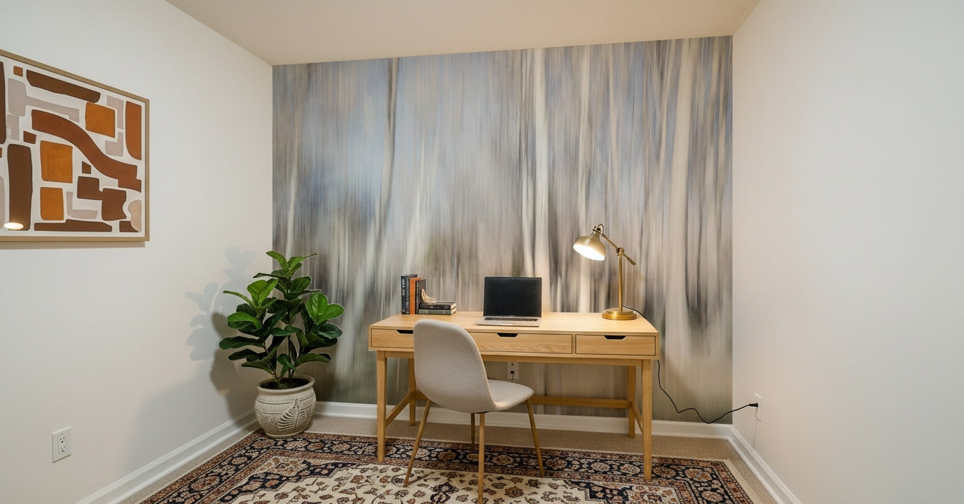 A serene dreamy woods wall mural for your decor.