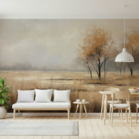 A serene seasonal landscape wall mural for your decor.