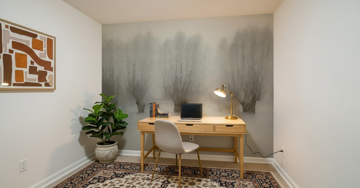 An artistic nature inspired mural for home decor.