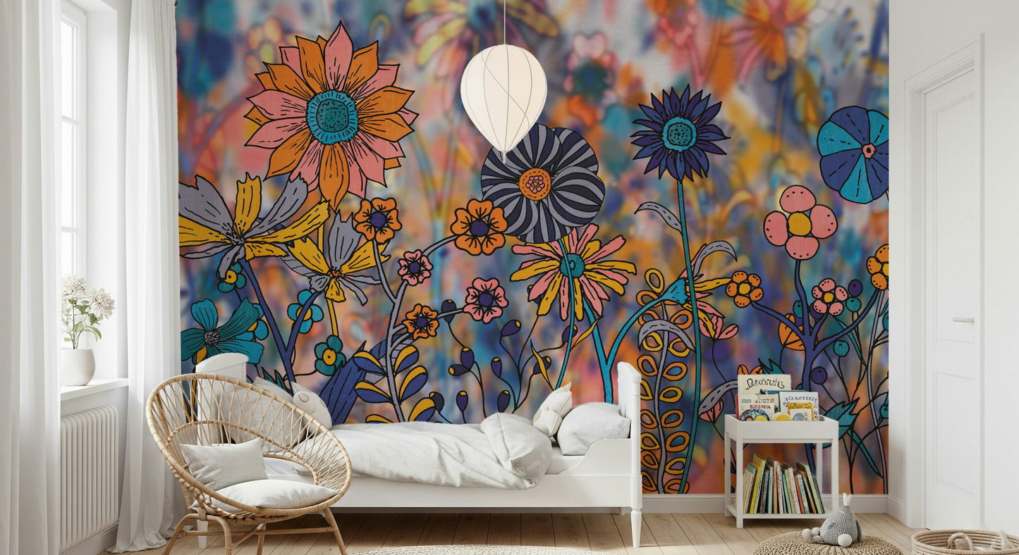 A classic floral wallpaper for walls.